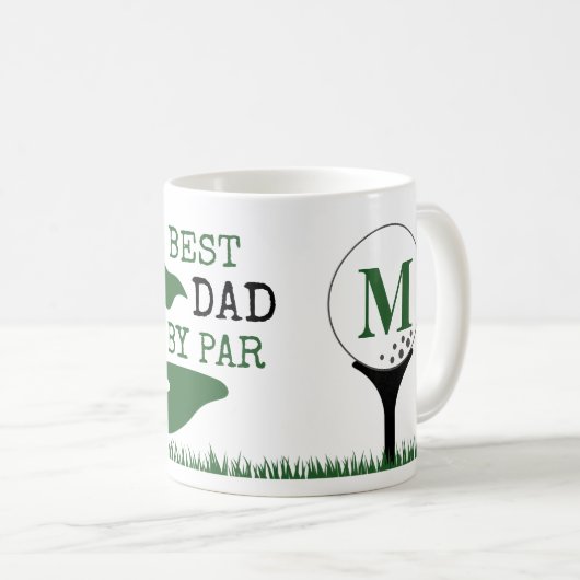 ゴルフ パーな父は最高 Monogram コーヒーマグカップ (正面右)