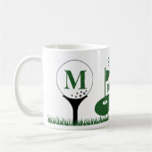 ゴルフ パーな父は最高 Monogram コーヒーマグカップ (左)