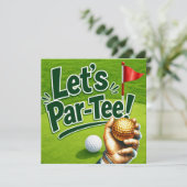 ゴルフ パーティーの招待状「Let’s Par-Tee」 招待状 (スタンド正面)