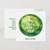 ゴルフ パーティーの招待状 Let's Par-Tee パッティンググリーン 招待状 (正面/裏面)