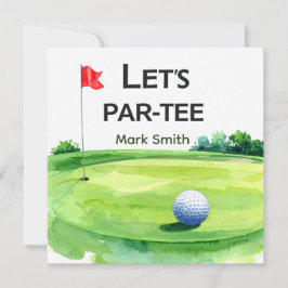 ゴルフ パーティーの招待状 Let's Par-Tee パッティンググリーン 招待状