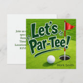 ゴルフ パーティーの招待状 Let's Par-Tee パッティンググリーン 招待状 (正面/裏面)