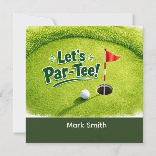 ゴルフ パーティーの招待状 Let's Par-Tee 招待状 (正面)
