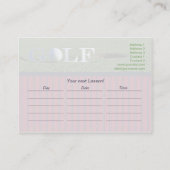 ゴルフ-ビジネス-、スケジュールカード 名刺 (裏面)