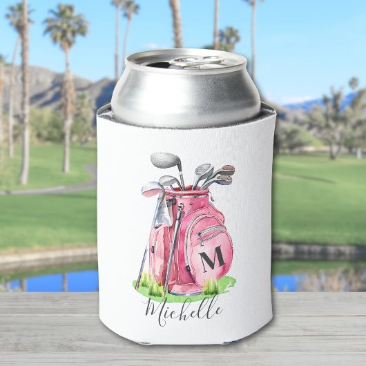 ゴルフ ピンク モノグラム 缶クーラー