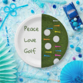 ゴルフ·ピースはゴルフ·ボールとティーを持つバーディーを愛する ペーパープレート (パーティー)