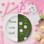 ゴルフ·ピースはゴルフ·ボールとティーを持つバーディーを愛する ペーパープレート (パーティー)