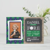 ゴルフ フォー ゴルフ ゴルフィング 4歳の誕生日パーティーの写真 招待状 (スタンド正面)