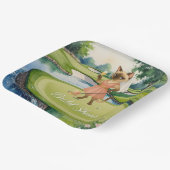 ゴルフ ブライダルシャワー 猫好きゴルファー ペーパープレート (傾斜あり)