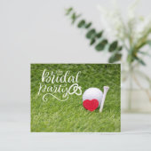 ゴルフ ブライダルパーティーのブライズシャワー招待状 ポストカード (スタンド正面)