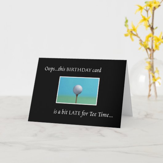 ゴルフ – ベレーテッド誕生日 カード (黄色い花)