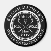 ゴルフ ホールインワン カスタム ブラック アンド ホワイト マグネット (正面)