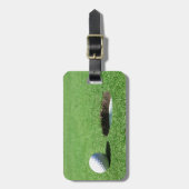 ゴルフ・ボールおよび穴 ラゲッジタグ (正面縦)