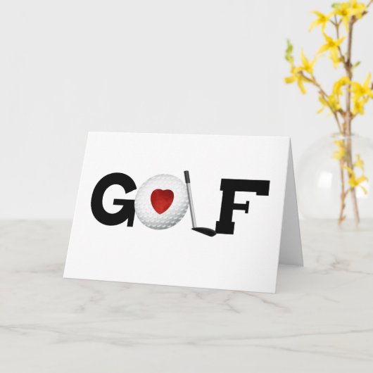 ゴルフ・ボールとのゴルフ カード (黄色い花)