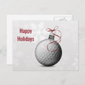 ゴルフ・ボールのオーナメントのホリデーカード シーズンポストカード (正面/裏面)