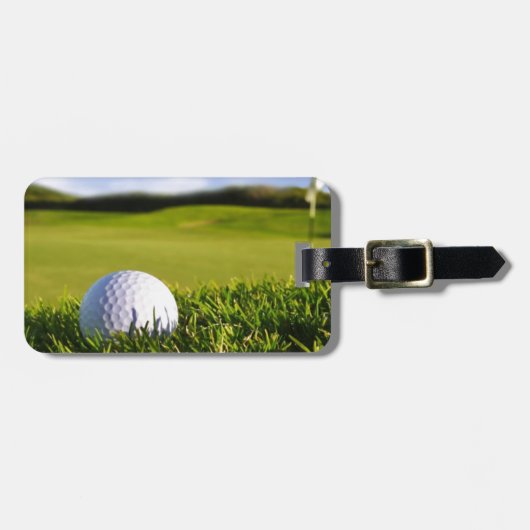 ゴルフ・ボールのコース ラゲッジタグ (正面横)