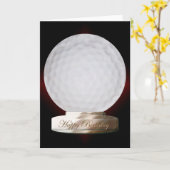 ゴルフ・ボールのハッピーバースデーカード カード (黄色い花)