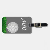 ゴルフ・ボールの名前入りなゴルファー ラゲッジタグ (正面横)