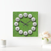 ゴルフ・ボールの時計 スクエア壁時計 (ホーム)