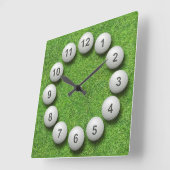 ゴルフ・ボールの時計 スクエア壁時計 (傾斜)