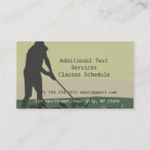 ゴルフ・ボールの緑のモダンに当る点を遊ぶこと 名刺 (裏面)