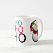 ゴルフ・ボールの雪だるまのサンタのクリスマス コーヒーマグカップ (正面右)