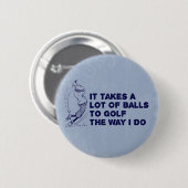 ゴルフ・ボール 缶バッジ (正面&裏面)