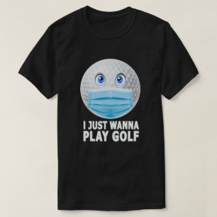 ゴルフ·マス遊ク·顔·ゴルフボール Tシャツ