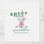 ゴルフ・マティーニ・コケット・バウBachelorette Party ワインラベル (シングルラベル)