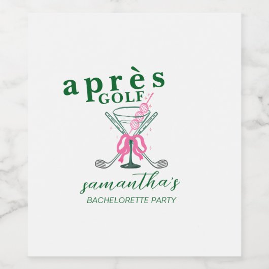 ゴルフ・マティーニ・コケット・バウBachelorette Party ワインラベル (シングルラベル)