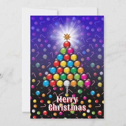 ゴルフ メリークリスマス - ホリデーデザイン シーズンカード (正面)