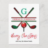 ゴルフ メリークリスマス - ホリデーデザイン ポストカード (正面)