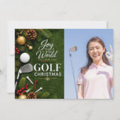 ゴルフ メリークリスマス 自分の写真入り シーズンカード (正面)