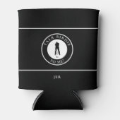 ゴルフ メンズ ユニークなフレーズ オーダーメイド モノグラム ブラック 缶クーラー (正面)