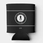 ゴルフ メンズ ユニークな名言 オーダーメイド モノグラム ブラック 缶クーラー (裏面)