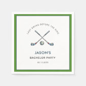 ゴルフ"リングの前の最後のスイング"バチュラーパーティ スタンダードカクテルナプキン (正面)