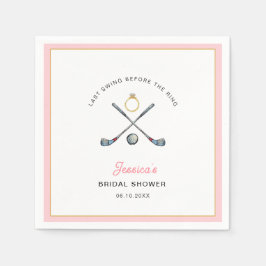 ゴルフ"リングの前の最後のスイング"ブライダルシャワー スタンダードカクテルナプキン