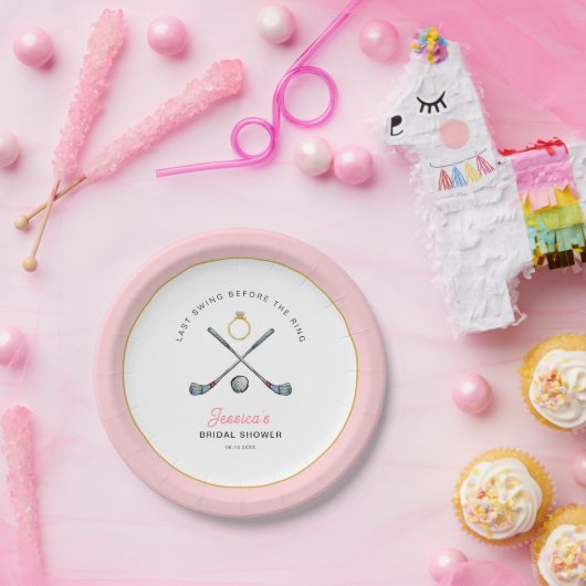 ゴルフ"リングの前の最後のスイング"ブライダルシャワー ペーパープレート (パーティー)