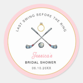 ゴルフ"リングの前の最後のスイング"ブライダルシャワー ラウンドシール