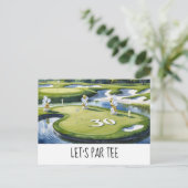 ゴルフ レッツ パーティー 30歳の誕生日ゴルファーパーティー ポストカード (スタンド正面)