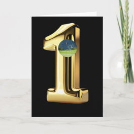 ゴルフ。ワンショットでホールにボールが入った！ カード