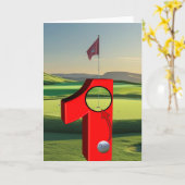 ゴルフ。ワンショットでホールアウト。 カード (黄色い花)