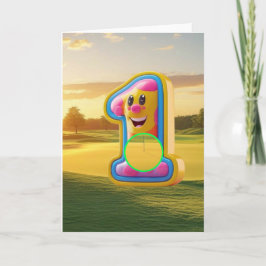 ゴルフ。ワンショットでホールアウト。 カード