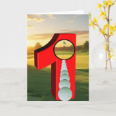 ゴルフ。ワンショットでホールアウト。 カード (黄色い花)