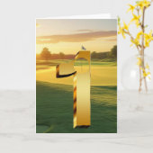 ゴルフ。ワンショットでホールアウト。 カード (黄色い花)