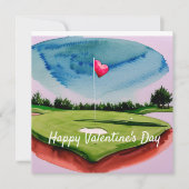 ゴルフ ヴァレンタインデー ゴルフコース 水彩画 シーズンカード (正面)