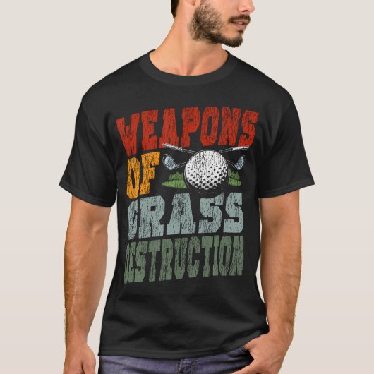 ゴルフ ヴィンテージ レトロ 草の武器 Tシャツ (正面)
