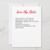 ゴルフ 保存日付 ゴルフボールと赤いハート 招待状 (裏面)