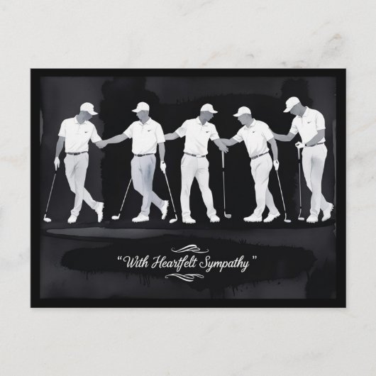 ゴルフ 哀悼 「心から哀悼の意を表します。」 ポストカード (正面)