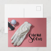 ゴルフ 女性ゴルファー向けのピンクのテーマの回復祈願カード ポストカード (正面/裏面)